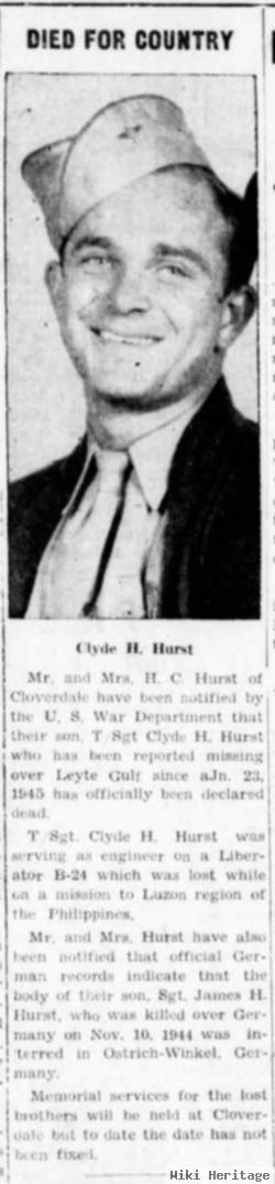 Tsgt Clyde H Hurst