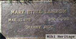 Mary Ethel "jackie" Lindsey Landrum