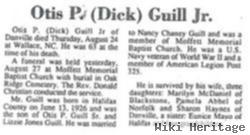 Otis P "dick" Guill, Jr