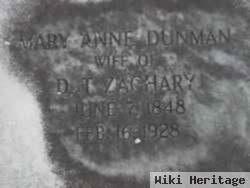 Mary Anne Dunman Zachary