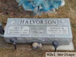 Ora M Halvorson