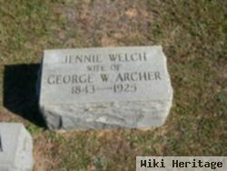 Sarah Jane "jennie" Welch Archer