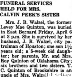 Levy Mae Quinton Walzel