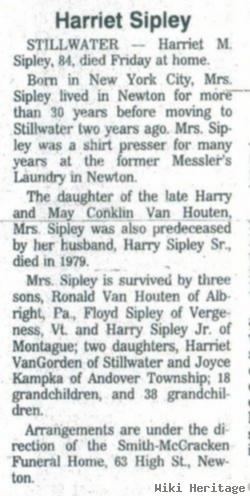 Harriet M. Vanhouten Sipley