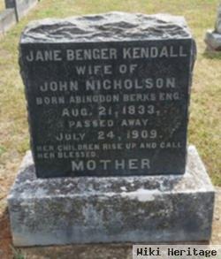 Jane Benger Kendall Nicholson