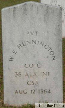 Pvt W. E. Hunnington