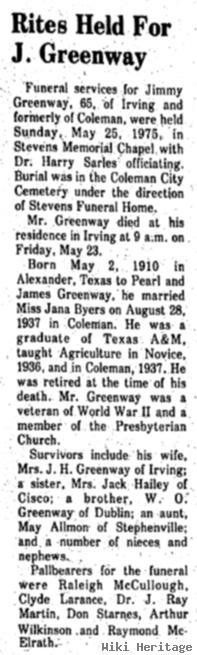 James H. "jimmy" Greenway