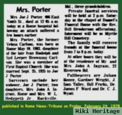 Velma M Carlson Porter