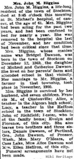 Bridget M. Dawson Higgins