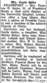 Frances Beulah Goins Quire