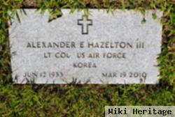 Alexander E Hazelton, Iii