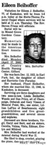 Eileen Jeanette Paraday Beihoffer