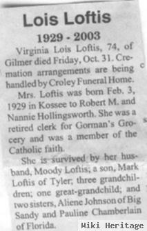 Lois Virginia Hollingsworth Loftis