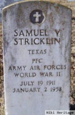 Pfc Samuel V Stricklin