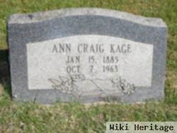 Ann Millan Black (Craig) Kage