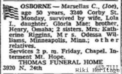 Marsellas C. "joe" Osborne