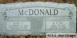 R. P. "pat" Mcdonald