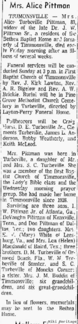 Alice Newell Turbeville Pittman