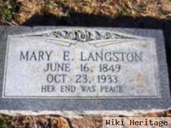 Mary E Langston