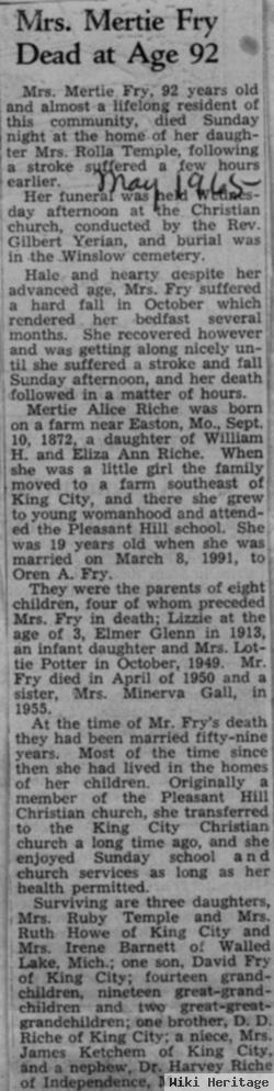 Mertie Alice Riche Fry