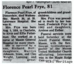 Florence Pearl Fetterman Frye