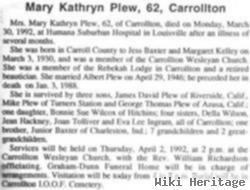 Mary Kathryn Baxter Plew