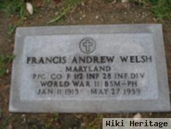 Pfc Francis Andrew Welsh