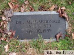 Dr M M Mcdonald