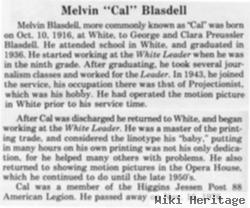 Melvin George "cal" Blasdell