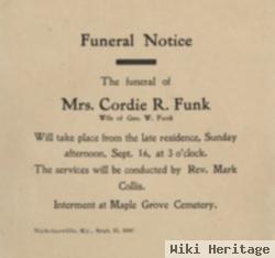 Cordie L Rutherford Funk