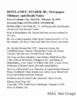 Rowland Fellman Snyder Jr.