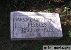 Memory Pryor Peebles