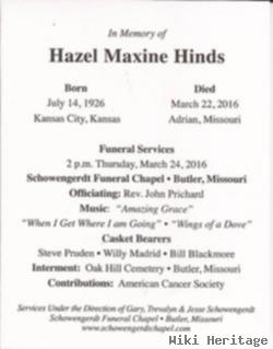 Hazel Maxine Wirt Hinds