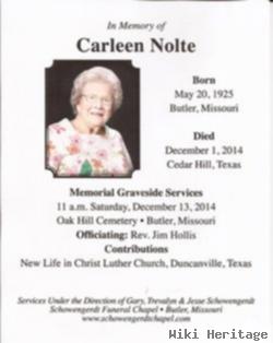 Thelma "carleen" Hendrickson Nolte