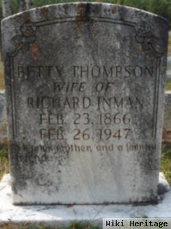 Elizabeth Annie "betty" Thompson Inman