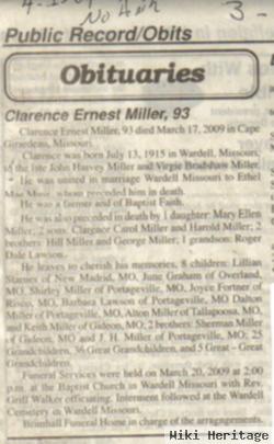 Clarence Ernesr Miller