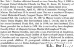 Mary H Hughes Davids Holt Kress