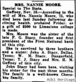 Nannie J Stacy Moore