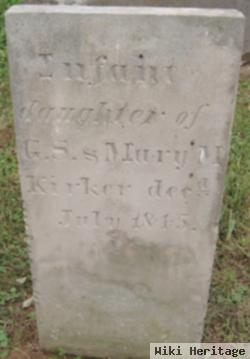 Infant Dau Of G S & Mary M Kirker