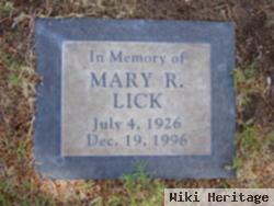 Mary R Hubes Lick