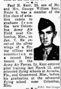 2Lt Paul M. Kerr