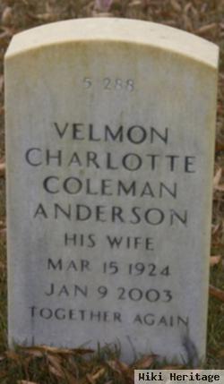 Velmon Charlotte Anderson