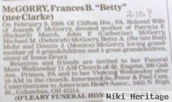 Frances B "betty" Clarke Mcgorry