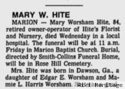 Mary Worsham Hite