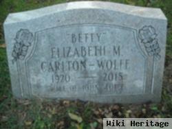 Elizabeth Mae "betty" Carlton Wolfe