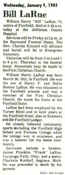 William Harry "bill" Larue