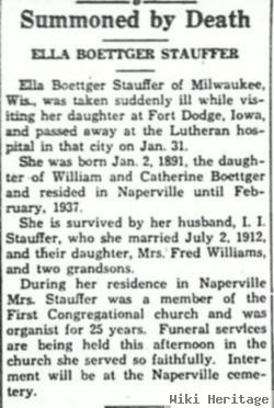 Ella F. Boettger Stauffer