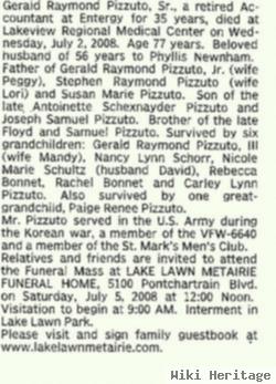 Gerald Raymond "jerry" Pizzuto, Sr