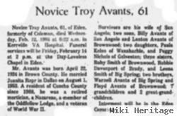 Novice Troy Avants