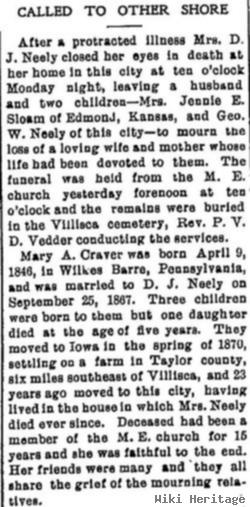 Mary A Craver Neely